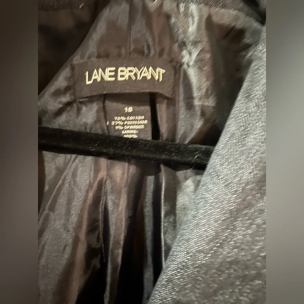 Lane Bryant Denim Blazer with red stitching - Picture 2 of 4